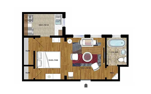 Floor plan Studio B