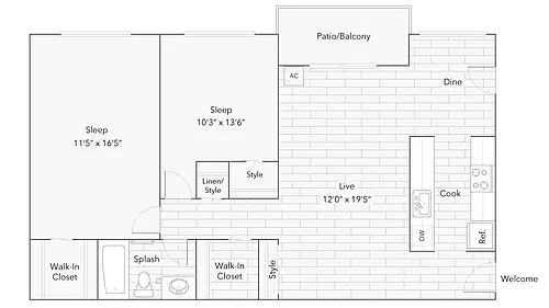 Floor plan Boston Deluxe Renovated