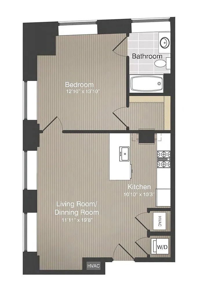 Floor plan 1BR/1BA