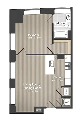 Floor plan 1BR/1BA
