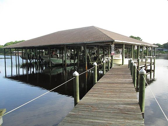 Boat dock in the complex