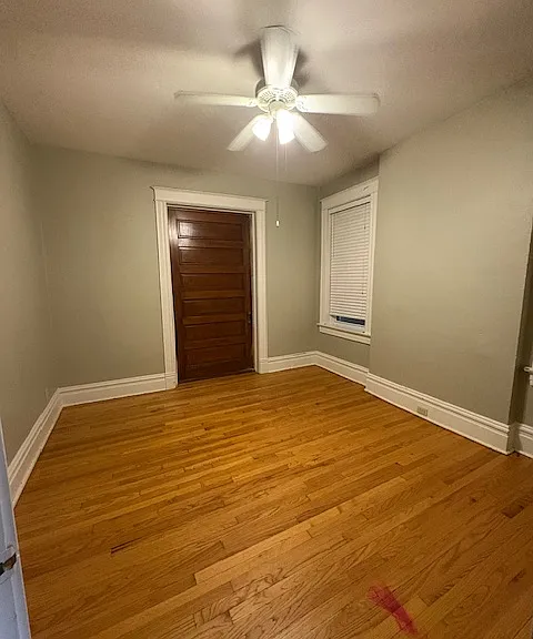 Living room with pocket door to den/second bedroom closed