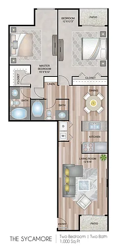 Floor plan The Sycamore with Washer & Dryer