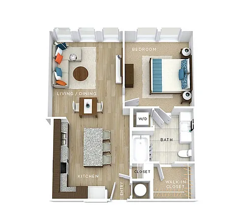 Floor plan 1x1C
