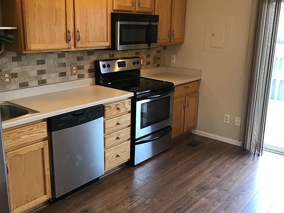 Kitchen with stainless steel appliances