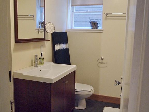 There is a full, private wather/dryer behind the bathroom door.