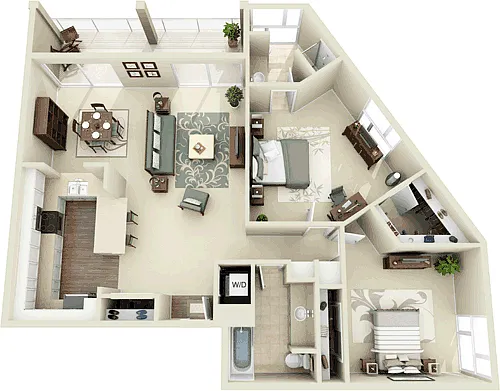 Floor plan 2 Bedroom D