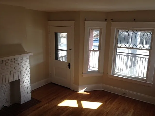 Living room looking out to front porch