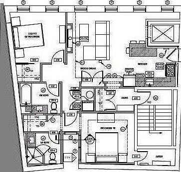 2 bdr/2 bath floor plan