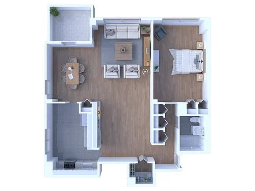Floor plan 1 Bedroom 1 Bath-970