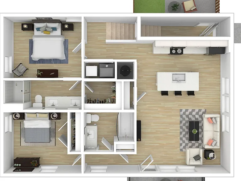 2 Bedroom Stacked Duplex - Upper 2 Bedroom Stacked Duplex - Upper