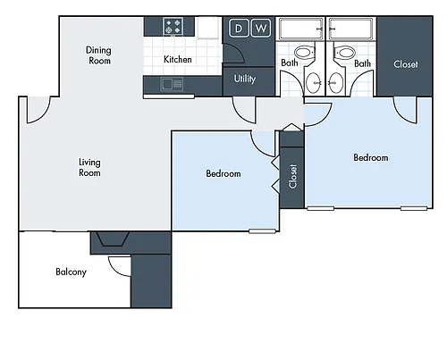Floor plan B1 - Two Bedroom