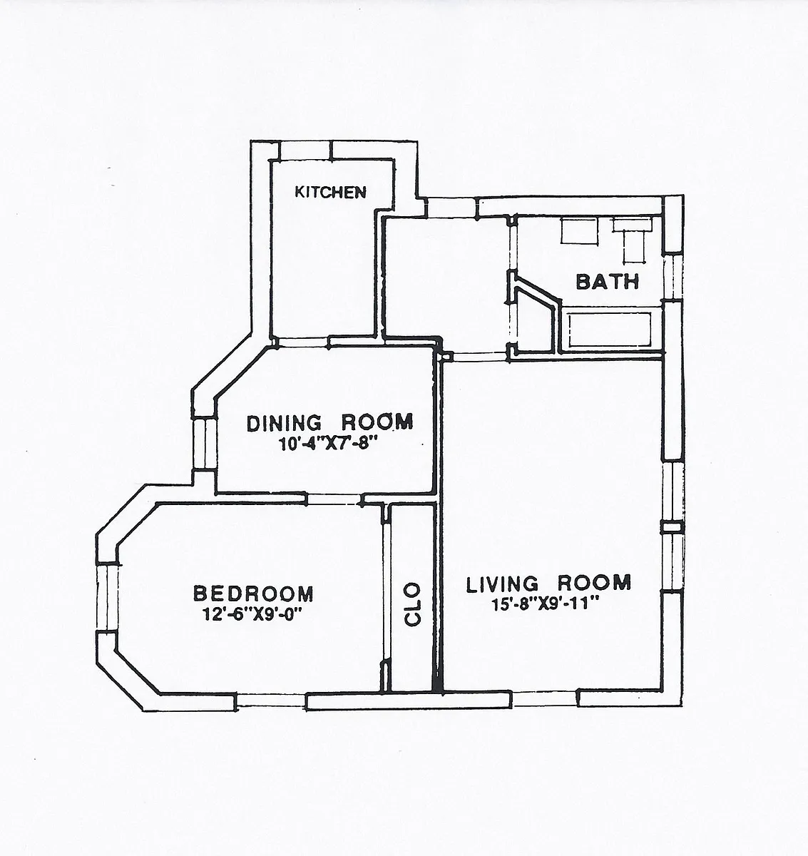 Floor plan 1 Bedroom - 1 Bathroom