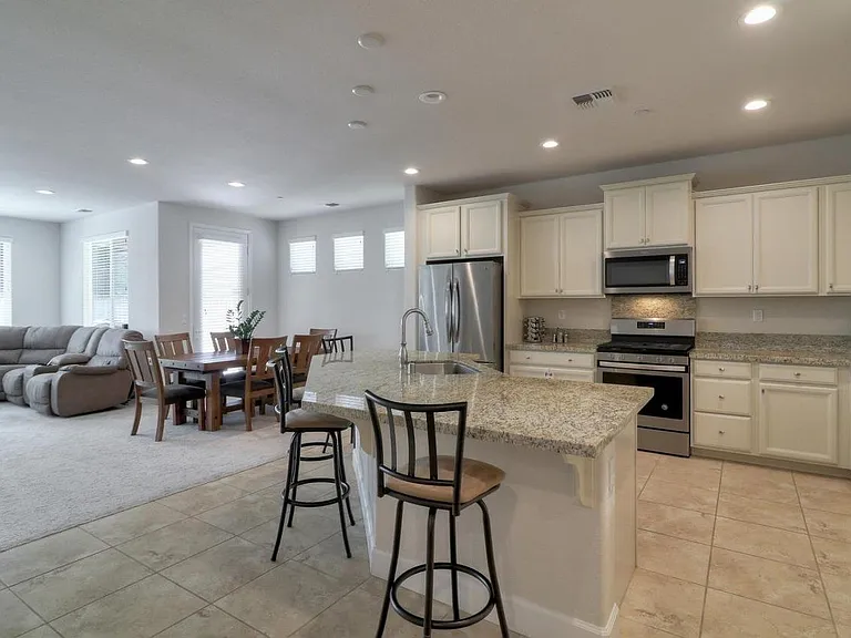Eat in dining area. Roomy kitchen, yet step-saving design