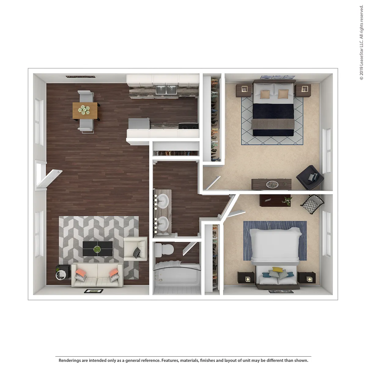 Floor plan B2 - Renovated