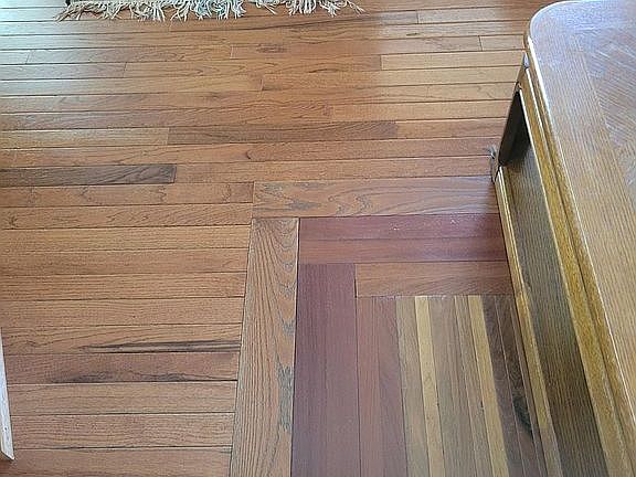 inlaid walnut LV RM floor