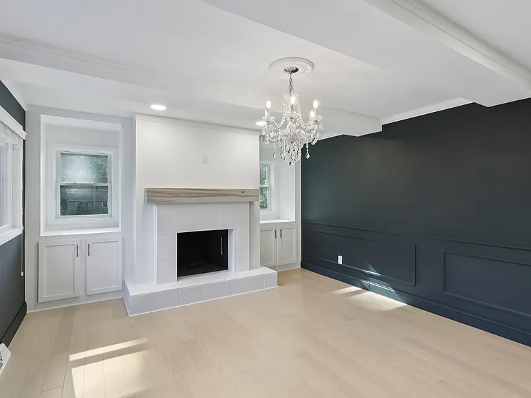 family room with fireplace