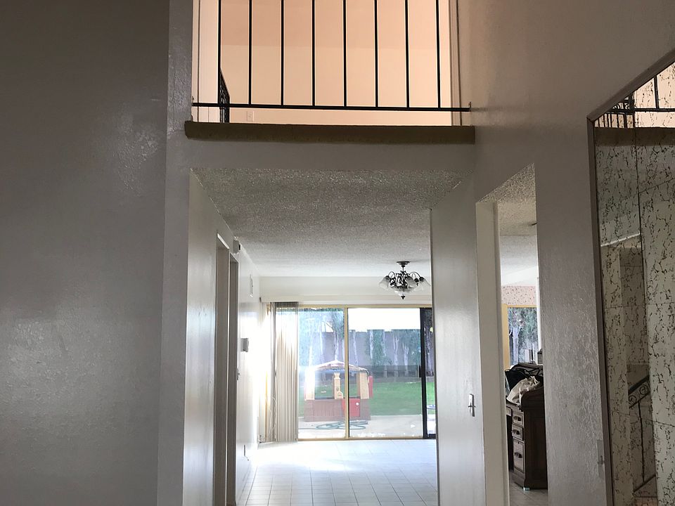 Front door view of back yard