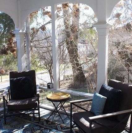 Screened side porch