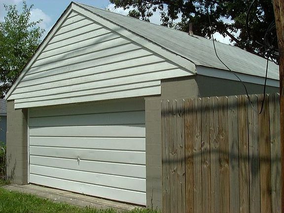 Two car garage with extra storage space