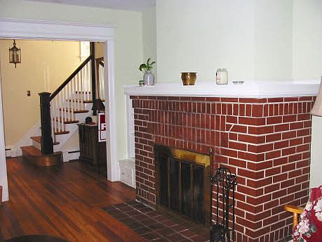 living room with fireplace