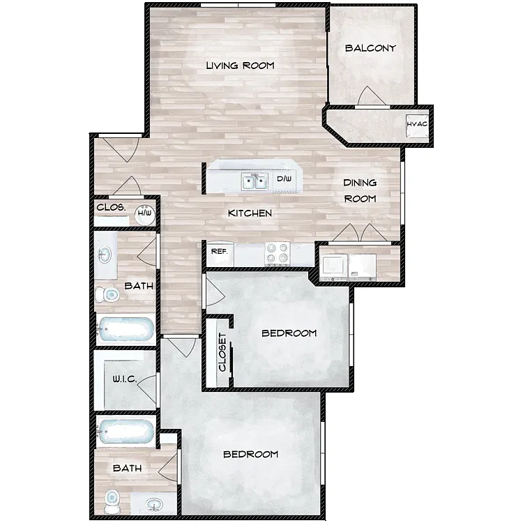 Floor plan C2 2X2