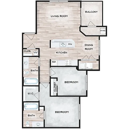 Floor plan C2 2X2