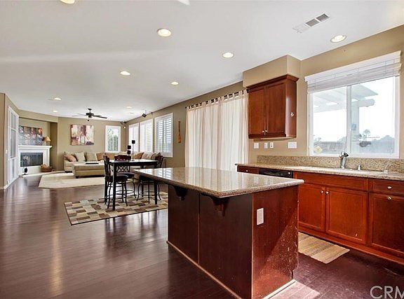 View into family room from kitchen