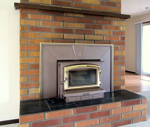 fireplace with insert