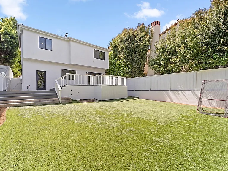 Large turfed backyard