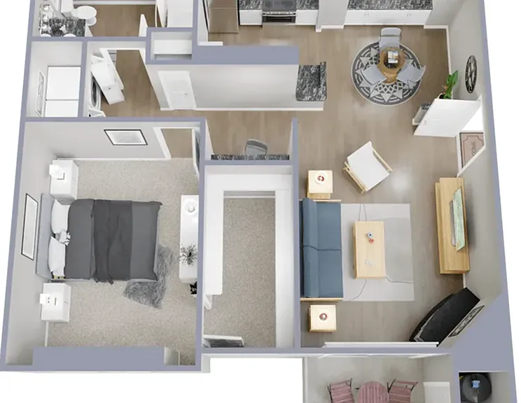 A2 - One bedroom, one bath, 773 square foot apartment A2 - One bedroom, one bath, 773 square foot apartment