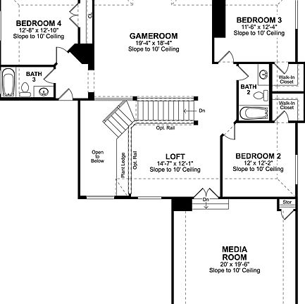 Second floor with Optional Media Room