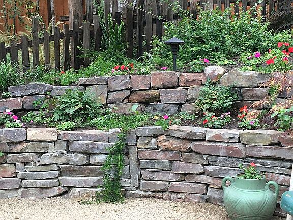 Back yard stone terrace 