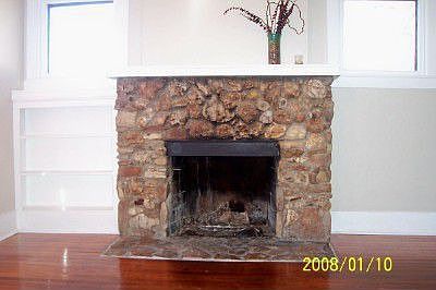 Real stone fireplace