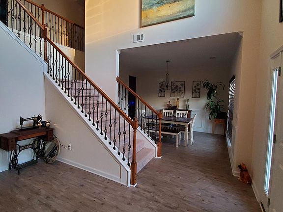 Grand entryway looking into dining room