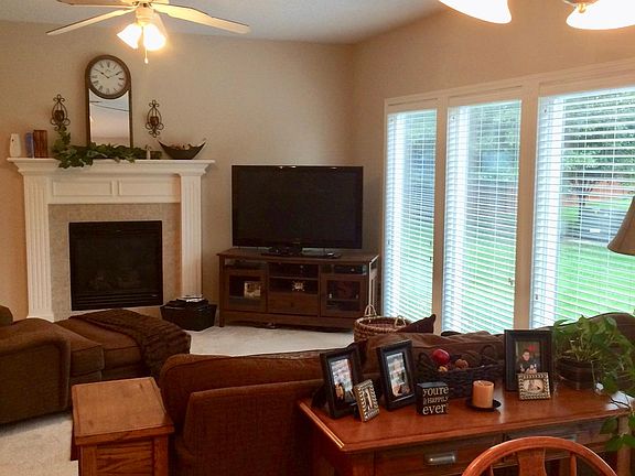 Living room before getting the luxury vinyl plank flooring.