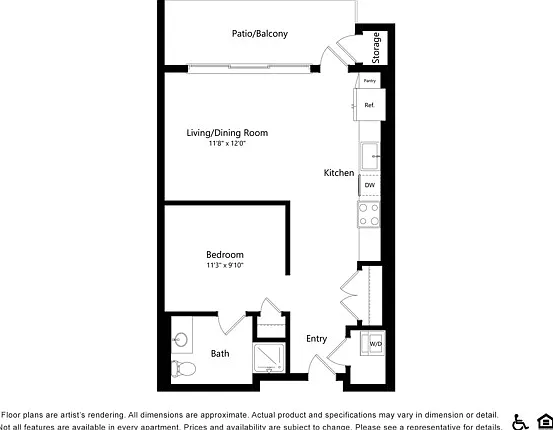 S2 | Studio | 640 sf S2 | Studio | 640 sf