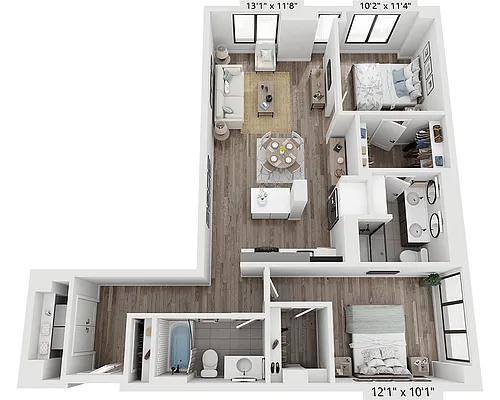 Floor plan Two Bedroom B2N