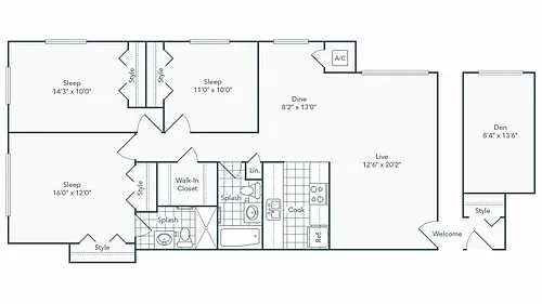 Floor plan Douglas Den