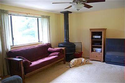 Wood burning stove to keep the home warm.