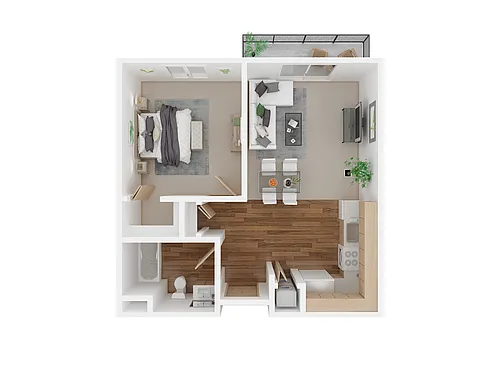 Floor plan 1x1B AGE 55+