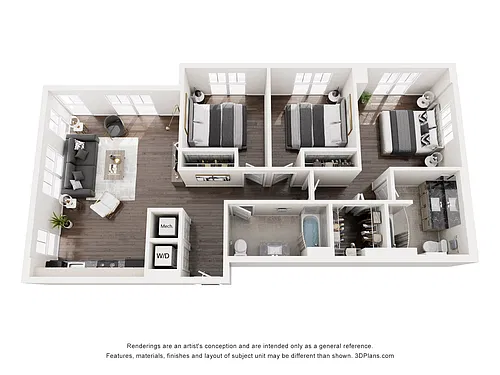 Floor plan Three Bedrooms