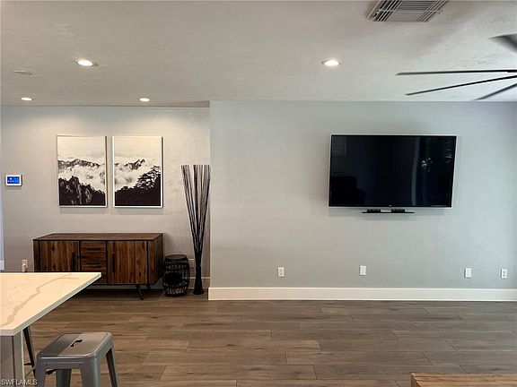 Living room with mounted TV