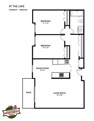Floor plan 2bed 1bath