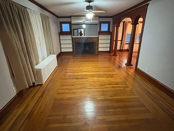 Formal Living Room with original hardwood floors