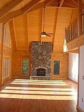 Great room and magestic fireplace