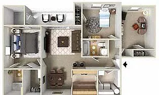 Floor plan 3 Bed 2 Bath