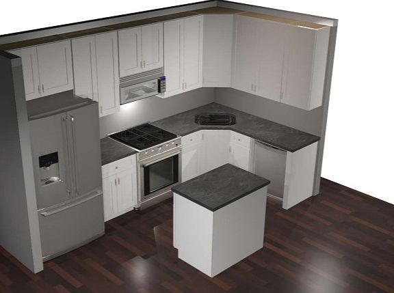 Kitchen layout with included island