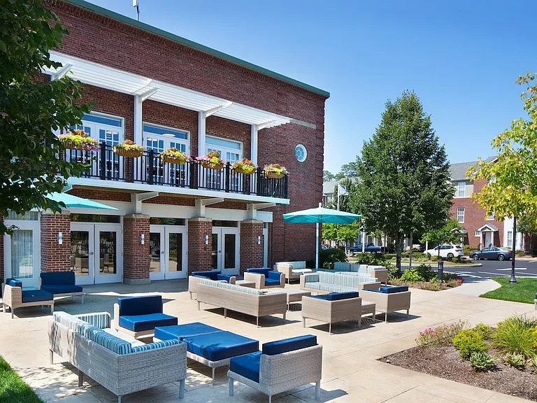 Outdoor courtyard with lounge seating