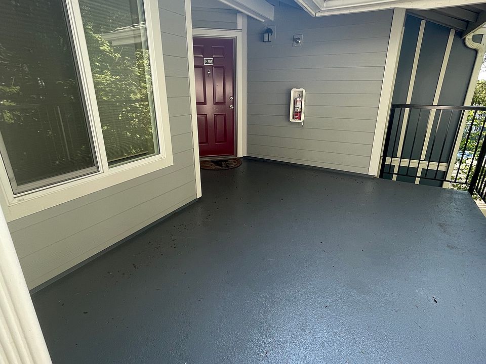 Spacious entryway patio. Storage closet to the left.
